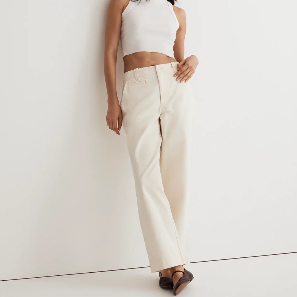 MADEWELL RELAXED CHINO PANTS IN ANTIQUE CREAM SIZE 0 NWT